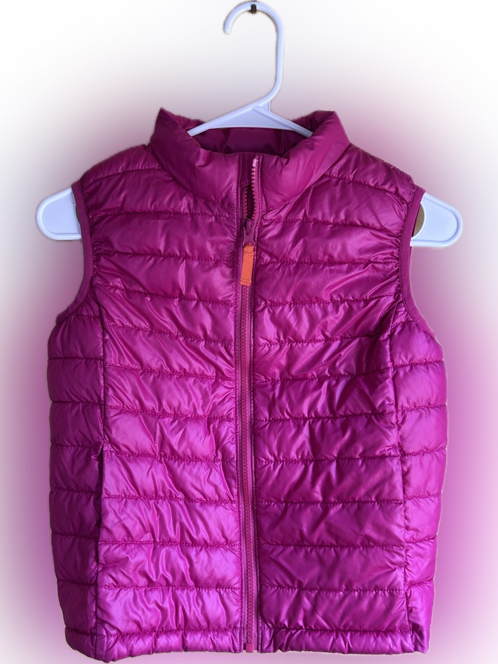 Primary Girls Fuschia Quilted Puffer Vest